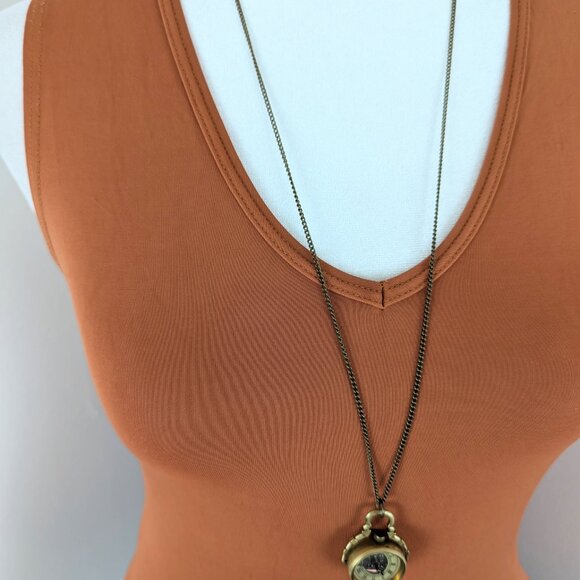 Vintage Late 90s Y2K Orange Stretchy V-Neck Sleeveless Tank Top Size Small - Picture 4 of 6